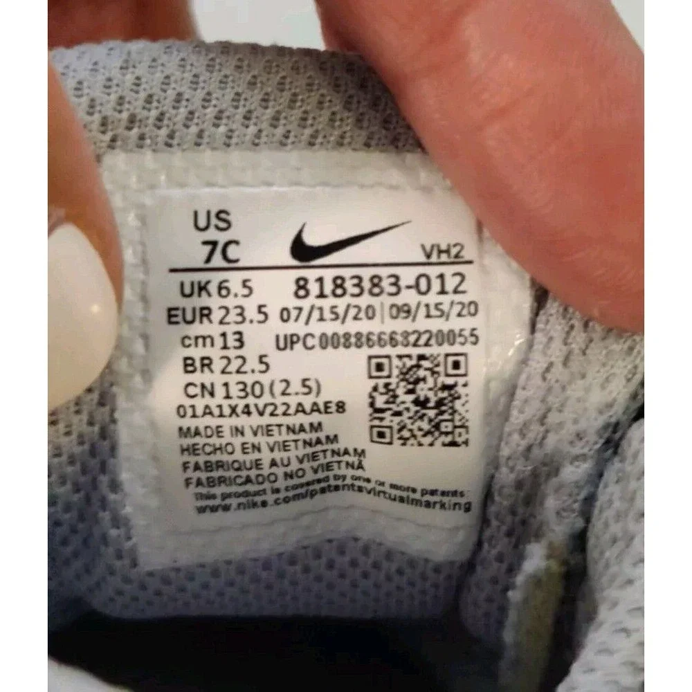 Nike Revolution Toddler Sneakers Shoes 7C, Cool Gray White Unisex